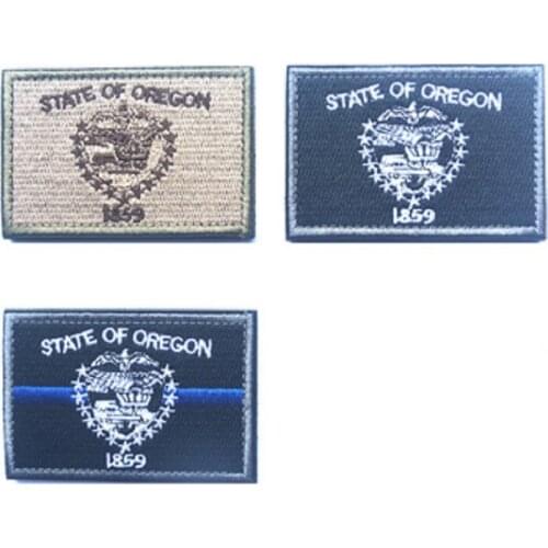 3D Embroidery Patches Loops And Hook State Of Oregon Patch DIY T-shirt Clothing Embroidery Patches