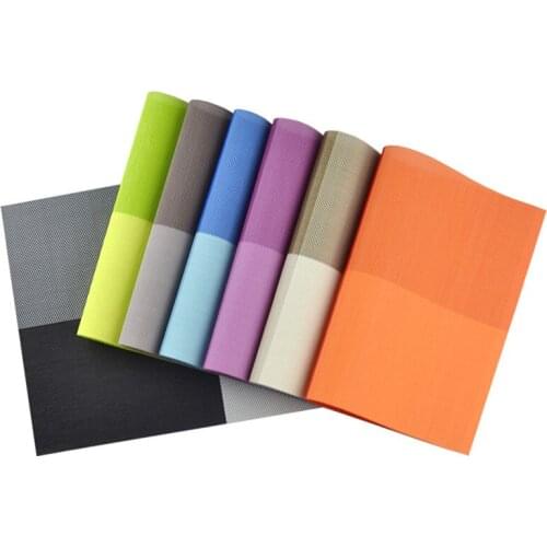 45x30cm PVC Western Hotel Table Placemat Simple Woven Rectangular Heat Insulation Tableware Mats