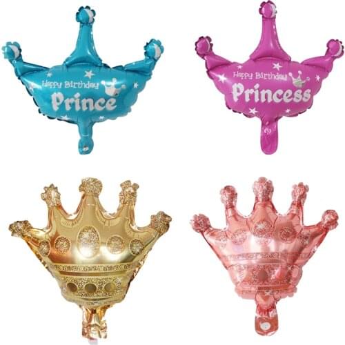 50pcs Mini Crown Aluminum Foil Balloon Golden Silver Rose Gold Crown Christmas Wedding Birthday Party Decoration baby shower