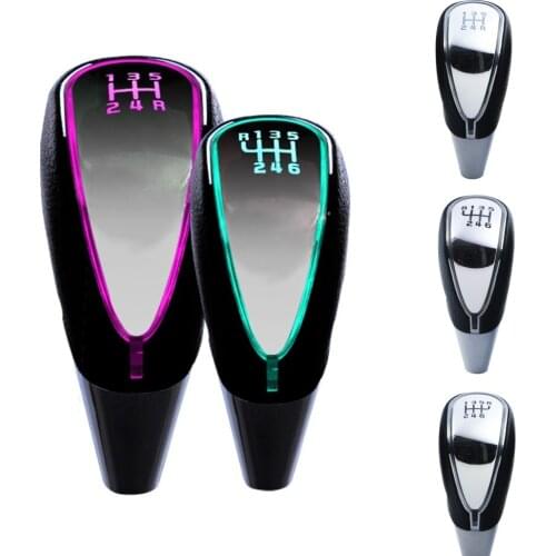 7 Colors Changes Activated Car Gear Shift Knob 5 Speed Car LED Gear Handball Knob Light Cigarette Lighter Charger Knobs