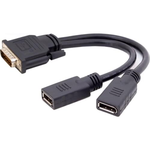 DMS-59Pin Male to Dual DP Displayport Female Splitter Extension Cable for PC Graphics Card 25cm