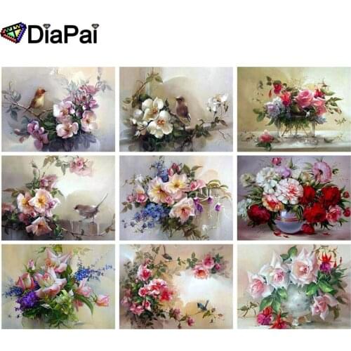 DIAPAI Diamond Painting 5D DIY 100% Full Square/Round Drill "Vase bird painting" 3D Embroidery Cross Stitch Home Decor