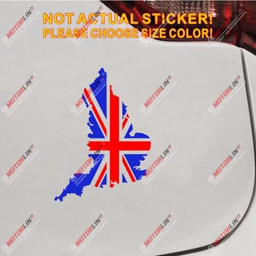 England Map Union Jack Flag Decal Sticker UK Car Vinyl pick size b