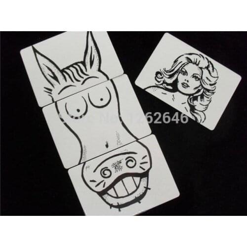 Free Shipping 10 Pcs/Lot Beauty & Horse - Magic Tricks,Fun Magic,Magic Accessories,Close-Up,Stage Magic Props