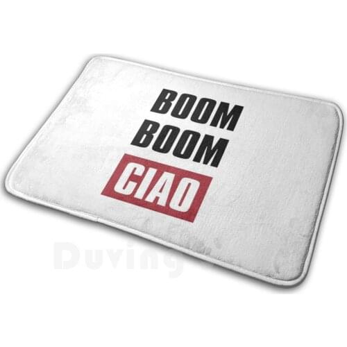 Boom Boom Ciao Soft Non-Slip Mat Rug Carpet Cushion La Casa Money De Papel Netflix Show Boom Ciao Bella Heist Series