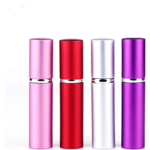 Travel portable 5ml refillable atomizer mini perfume bottle empty Metal aluminum glass spray vial LX3245