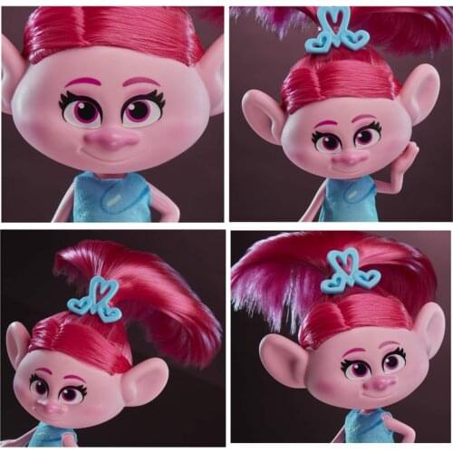 Hasbro Trolls Anime Figure Decoration Toys Poppy Cute Dolls Magic Hair Cartoon Trolls World Tour Collection Kids Birthday Gifts