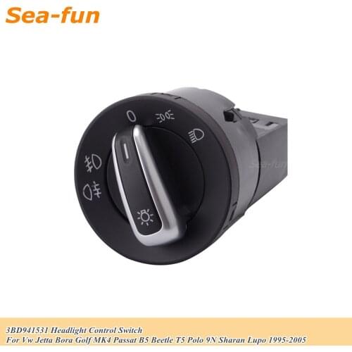Chrome Headlight Control Switch For Vw Transporter T5 Polo 9N 9N3 6N2 Sharan Lupo 6X1 6E1 1995-2005 3BD941531