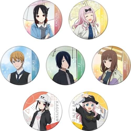 Kaguya-sama: Love is War Anime Badge Kaguya Miyuki Fujiwara Chika Iino Miko Yu Ishigami Metal Badge Pins Brooch Pins