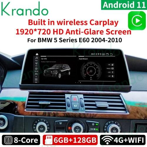Krando Android 10.0 8 Core 4+64G 10.25'' For BMW 5 Series E60 2005-2012 bmw e60 radio ccc car audio system with touch screen