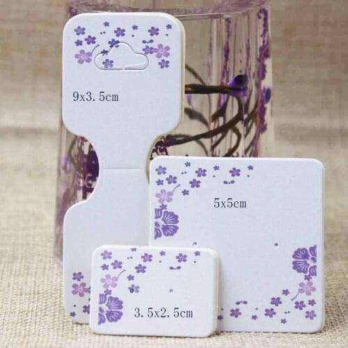 Zerong cute jewelry display card tat,purple/beigh flower print stud earring/bracelet/necklace products package card