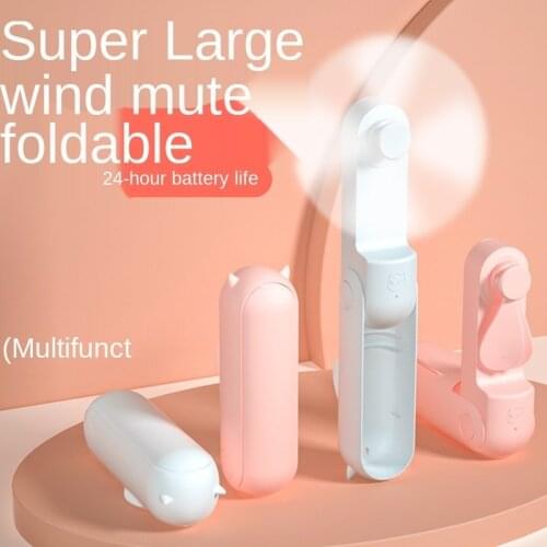 Mini Fan Portable Fan 1500mAh Enduring Silent Foldable Usb Rechargeable Fan Desktop Outdoor Cooling Fan with Power Bank