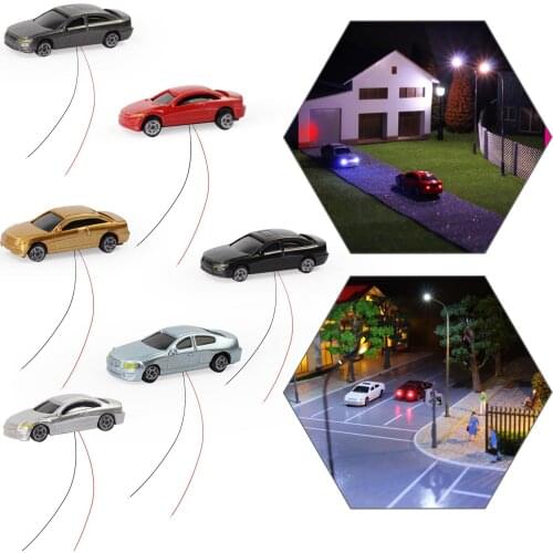 8pcs N Scale 1:160 Head Rear Lighted Model Cars Model Layout 12V EC150