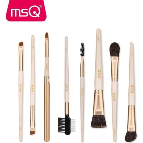 MSQ Makeup Brushes Set Gold Foundation Eye Liner Shader Lip Make Up Brush Squirrel Natural Synthetic Hair Cosmetic Tools