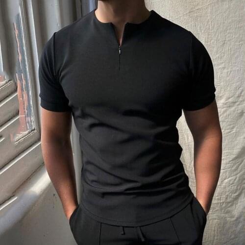 Men T-shirt Solid Color Loose Summer Popular Short Sleeve Round Neck Top Fashion Pullover Casual Top Streetwear