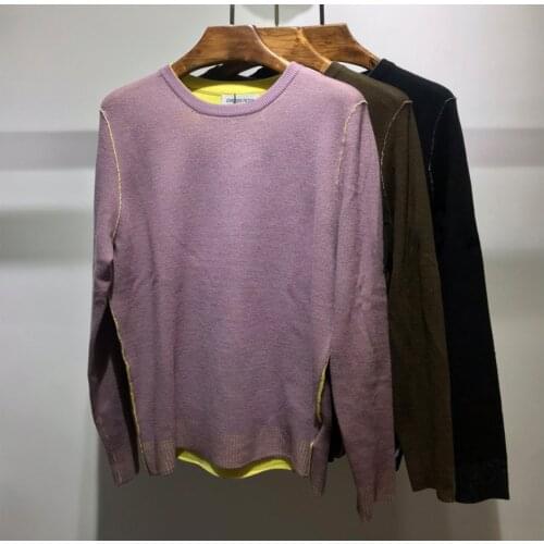 2021 New Autumn Winter Mens Color Matching Wool Blend Comfortable Warm Sweater Pullover