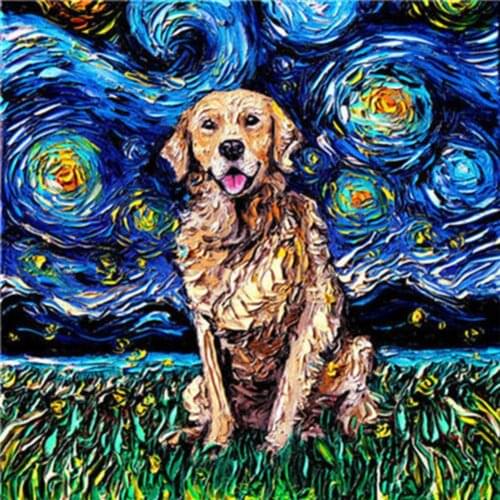 Animal Dog DIY Cross Stitch Embroidery 11CT Kits Needlework Craft Set Cotton Thread Home Decoration New Design For Living Room