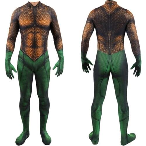 New arrival Aquaman Cosplay Costume Lycra Spandex Zentai Suits Superhero Costume Bodysuit Halloween Costume For Adult Kids