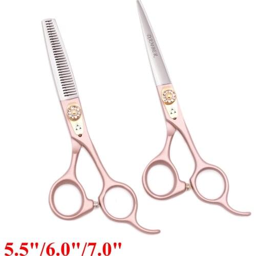 5.5 6 7 Japan Steel Professional Hairdressing Scissors Hair Thinning Barber Scissors Hair Cutting Shears 440C Scissors 9105
