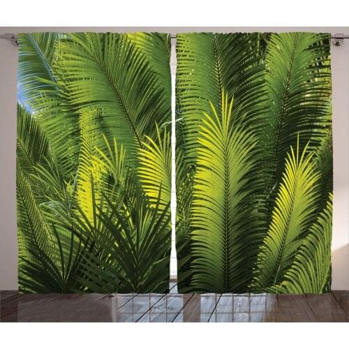 Palm Tree Curtains Tropical Plants Leaves Forest Theme Living Room Decor Curtains Bedroom Window Drapes Curtains for Kitchen