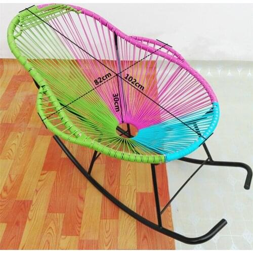 PE cane chair Rocking chair Garden Chair Round Iron Courtyard Chair