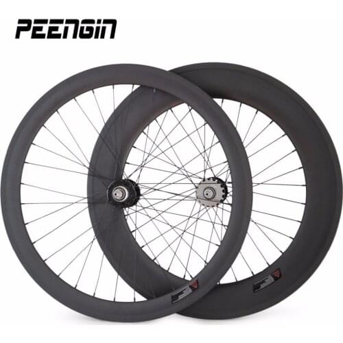 Awesome qualities Mixed fixed gear bike wheels 50mm front 88mm rear carbonio clincher track bicycle wheelset single speed hubs