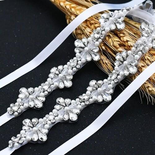 OLOMLB Belt for Wedding Dress Bridal Applique Wedding Bridal Rhinestone Sash Belts Womens Belts for Black Formal Dresses