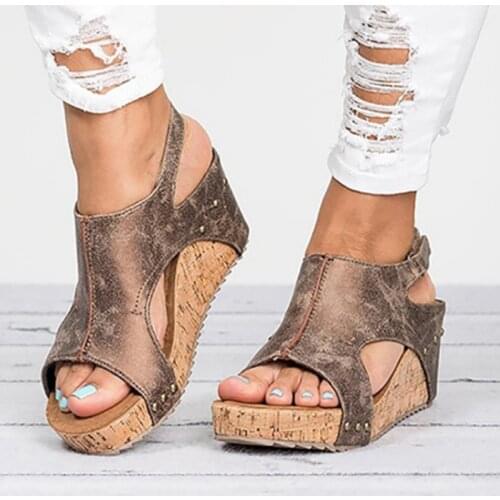 Gladiator Sandals Platform Women Wedges Shoes Leather Female 2021 Summer Trifle Open Toe High Black Mujer Flip Flops Slipper