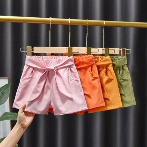 Girls Shorts For Kids Summer Clothes New Style Leisure Stretch Solid Color Fashion Pants For