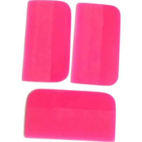 N0HF 10*5.5cm Pink Scraper Soft Rubber Squeegee Tint Tools Glass Water Wiper Car Styling Sticker Accessories Window Film Car