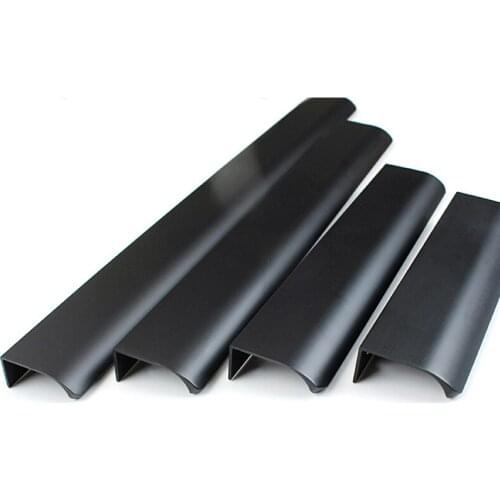 Gold Black Hidden Cabinet Pulls Aluminum Alloy Kitchen Cupboard Handles Drawer Knobs Furniture Handle Bedroom Hardware