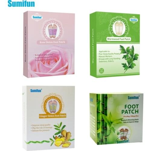Sumifun Ginger/Bamboo/Rose/Wormwood Detox Foot Pads Patch Adhesives Herbal Cleansing Pads Beauty Slimming