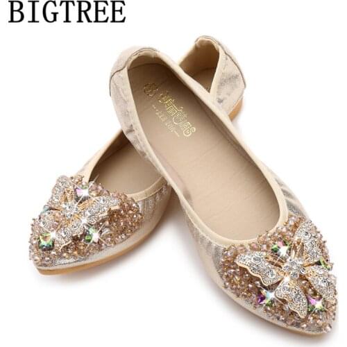 Crystal Shoes Comfort Shoes For Women Harajuku Shoes Woman Brand Luxury Pointed Toe Flats Big Size Women Ladies Loafers Creepers