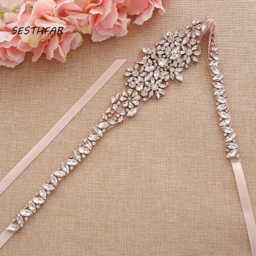 Bridal Wedding Belt Silver Rhinestones Belt Handmade Crystal Bridesmaid Belt For Wedding Decoration J195RG