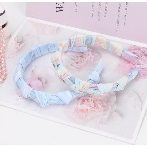 1 Pc Tie-dye Winding Hairband Sweet Headband Girls Hair Accessories Simple Hair Hoop Headwear Head Wrap Girls Tiara Cerchietto