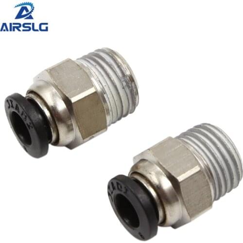 10pcs PC4-M5 PC6-01 PC push in fitting od 4mm 6mm 8mm 10mm 12mm tube connector thread tube pipe fitting pneumatic connector
