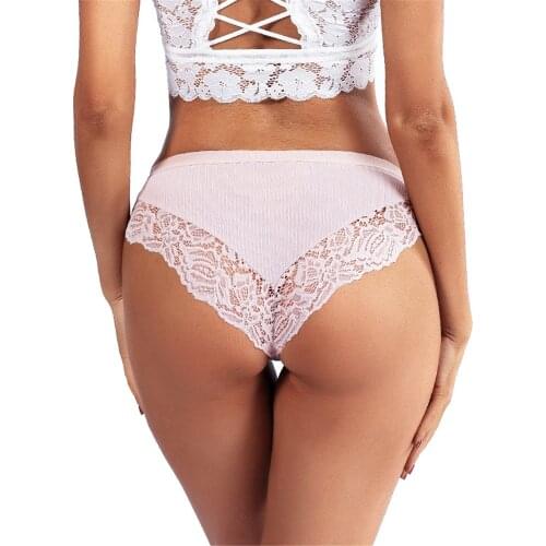 3Pcs Women Panties Sexy Lace Panties Seamless Low-waist Panties Woman Thong Transparent Hollow Out Underwear Female Briefs
