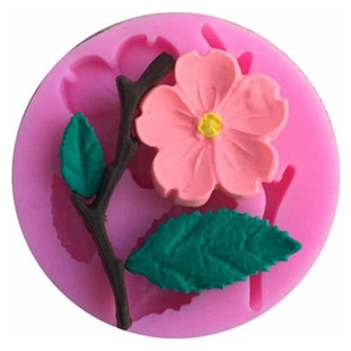3D 100% Food-grade Silicone mold,1Pc Peach Blossom Shapes Cake Chocolate Candy Jello Silicone Decorating Tools D450