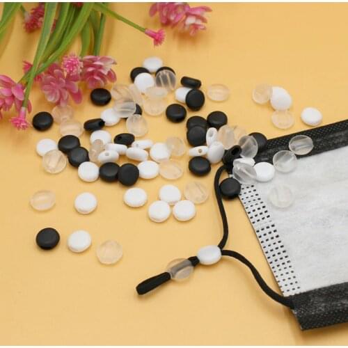 50/100/200pcs Anti-slip Flat Spiral Buckle Adjustable Beads Mask Buckles Drawstring Button for Mask Elastic Band Stopper Cord
