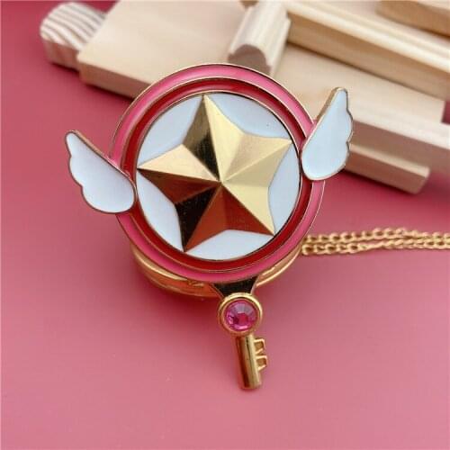 50pcs/lot New Fashion Pink Wing Girl Quartz Pocket Watch Necklace Gift Watches Wholesale