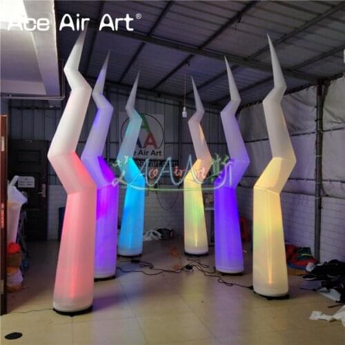 6 pcs 3m H Beautiful Inflatable Flash Lighting Bolt,flash pillars Inflatable Stage/party Decorations