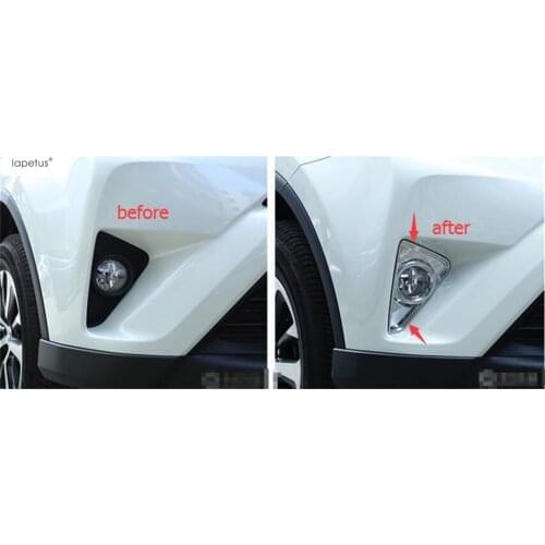 Accessories For Toyota Rav4 Rav 4 2016 2017 2018 ABS Front Head Fog Lights Lamp Protector Molding Cover Kit Trim 2 Piece / Set