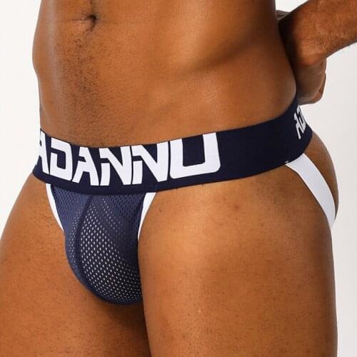 2020 ADANNU Brand 3pcs/lot Men Mesh Low Waist Sexy Men Underwear Briefs Gay Penis Pouch Wonderjock Bikini Jockstrap G-strings