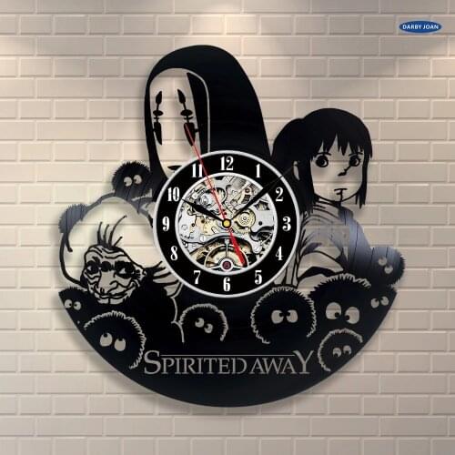 Wall clock Spirited Away Anime Movie Vintage Office Decor Vinyl Record Wall Clock Wedding