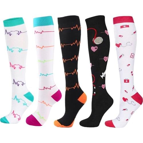 58 Style Compression Socks Medical Edema Diabetes Varicose Vein Stockings Graduated Pressure Legging Nursing Knee High Stockings