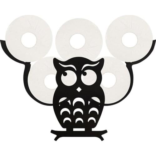 Sheep/Owl/Unicorn/Cow Toilet Paper Roll Holder Bathroom Wall Mounted Loo Rolls Storage Metal Rack Mount Hold up 7 Rolls Novelty