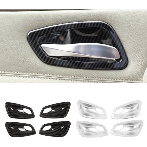For BMW 3 Series E90 2005 2006 2007 2008 2009 2010 2011 2012 Carbon Fiber Texture Car Door Handle Panel Door Bowl Cover Trim