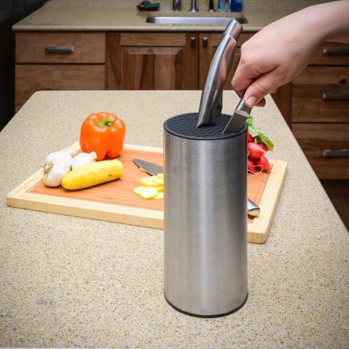 Faroot 2020 Cooking Block Tool Multifunctional Knife Holder Stainless Steel Cylinder Kitchen Storage Tool Shelf