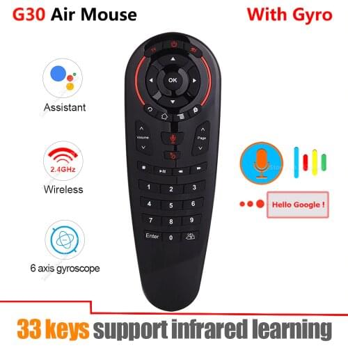 G30 Voice Remote Control 2.4G Wireless Air Mouse Microphone Gyroscope Mini Keyboard IR Learning For X96 H96 HK1 TV Box G10 G20