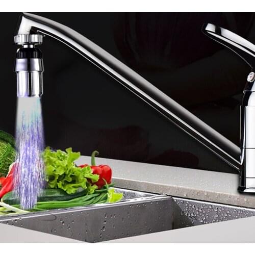 Kitchen 7 Color RGB Colorful LED Light Water Glow Faucet Tap Head Filter Adapter Nozzle Home Bathroom Shower ABS Water Tap